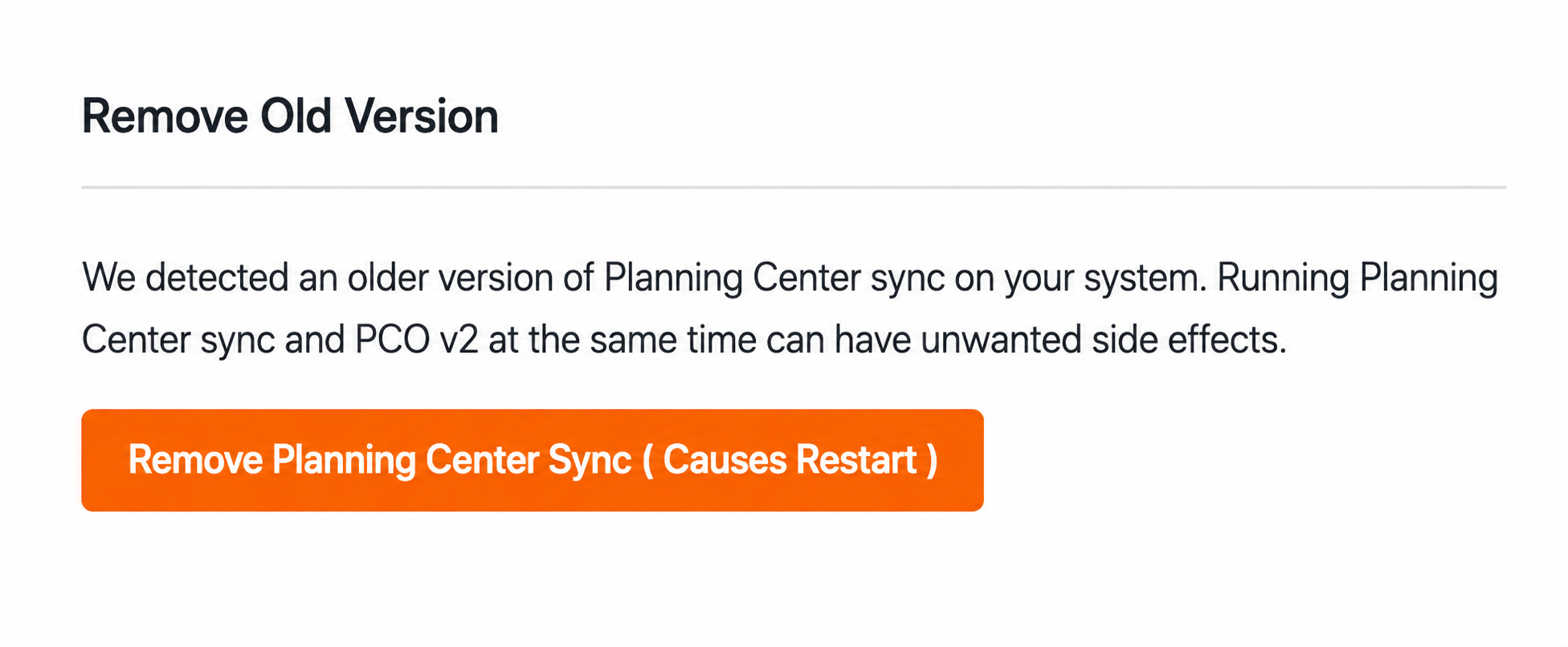 How PCO Version 1 Appears in Installed Plugins